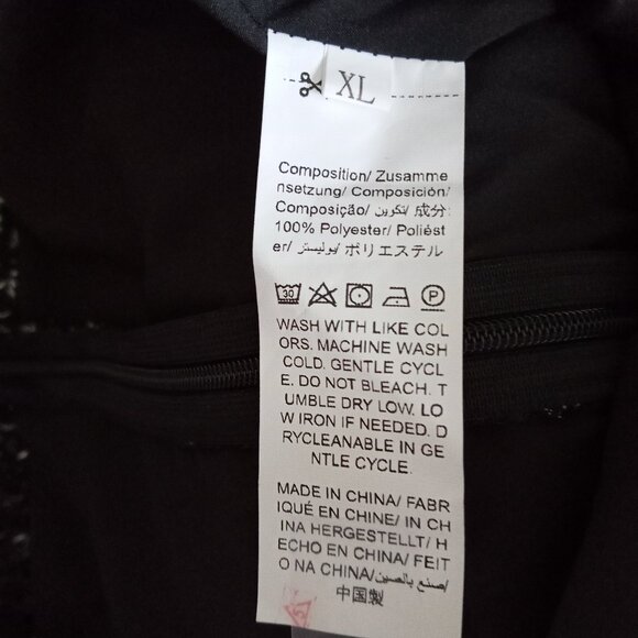 Tweed Black & White faux Wrap Skirt W/ Fringe sz XL  NWOT  /B17 - Picture 6 of 6